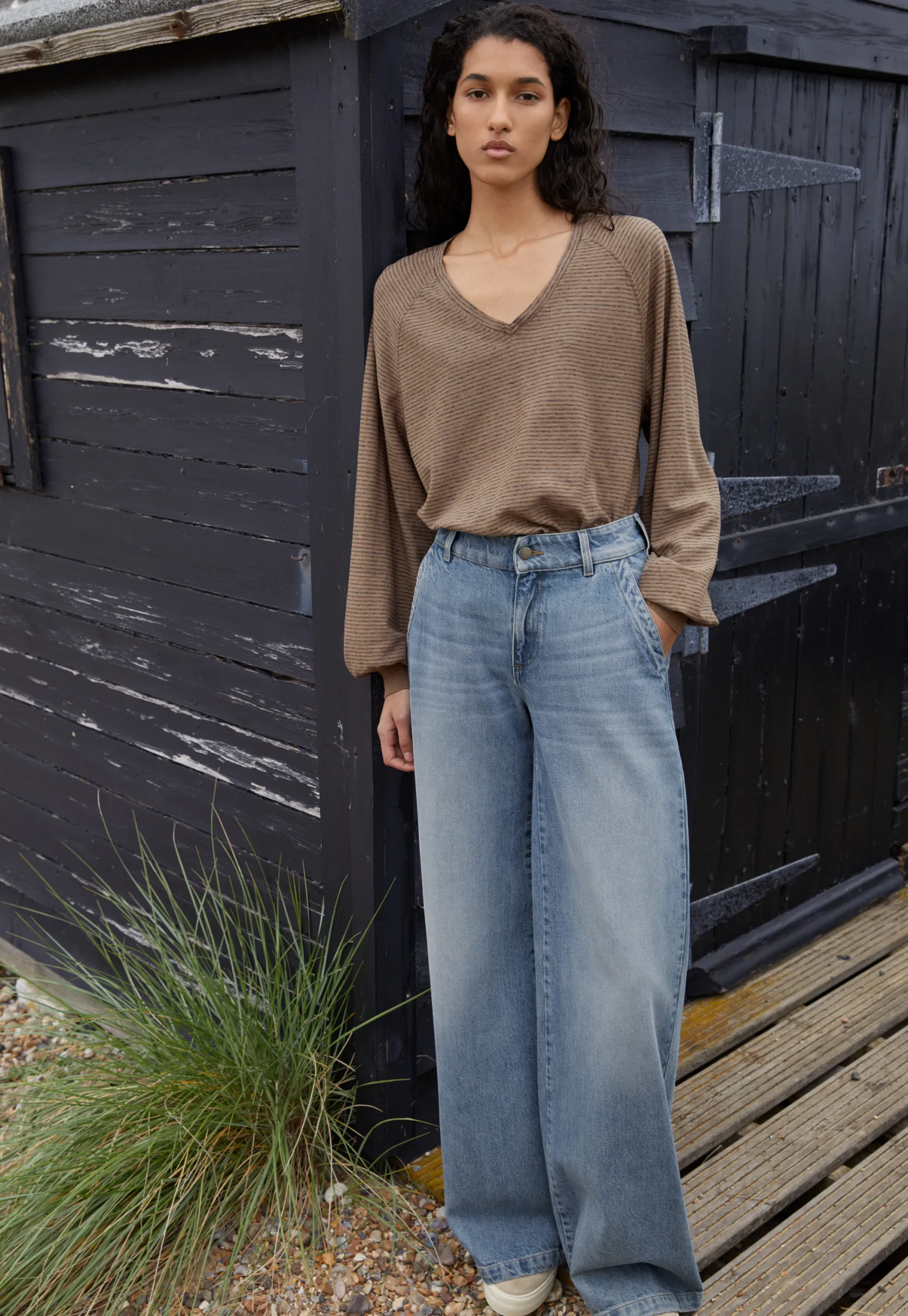 striped_vneck_top_2-2.webp Women Wrap London Jersey Tops*Striped V-Neck Top