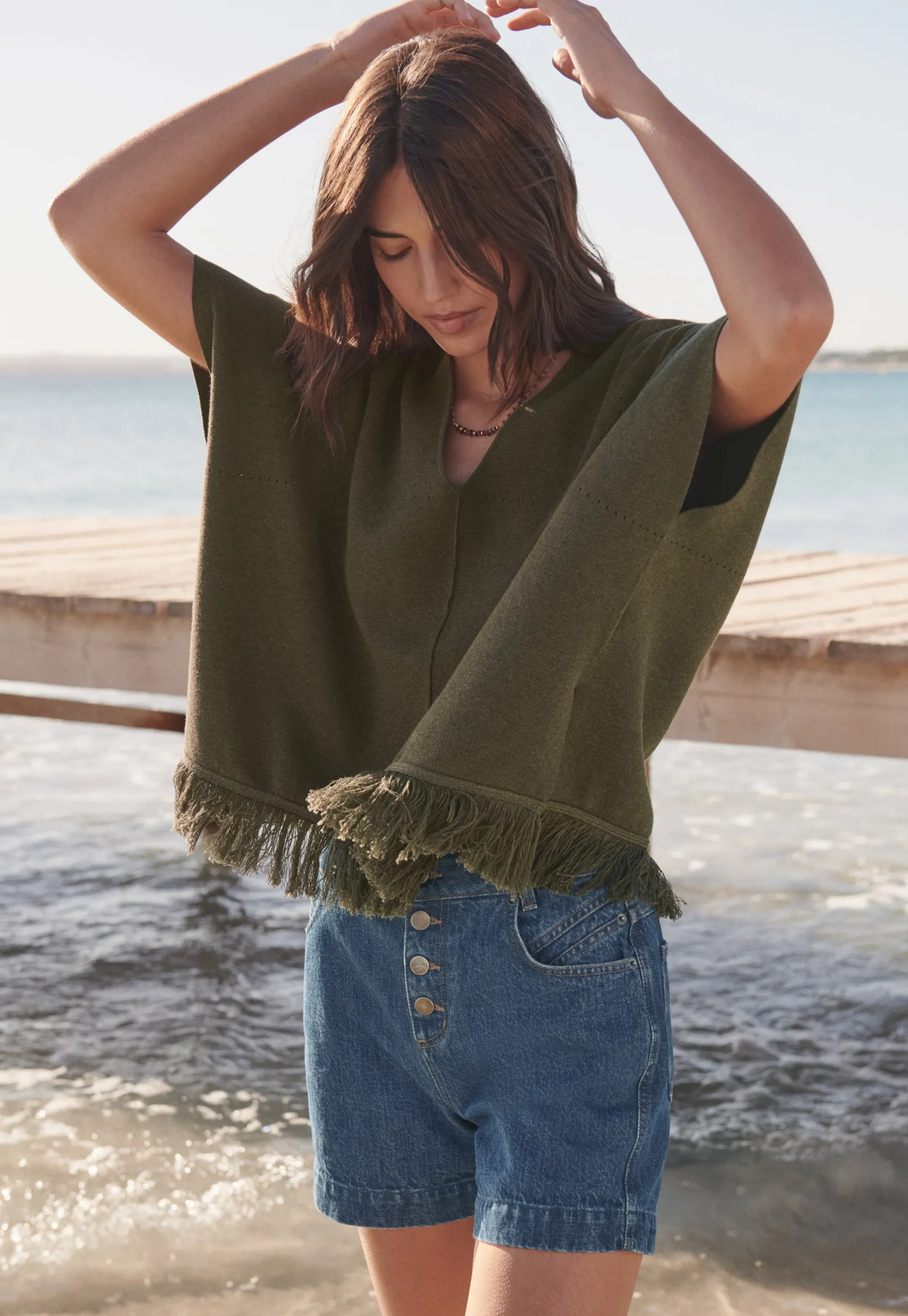 tassel_poncho_0.webp Women Wrap London Knitwear*Tassel Poncho