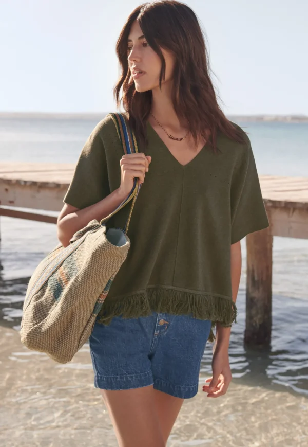 Women Wrap London Knitwear*Tassel Poncho