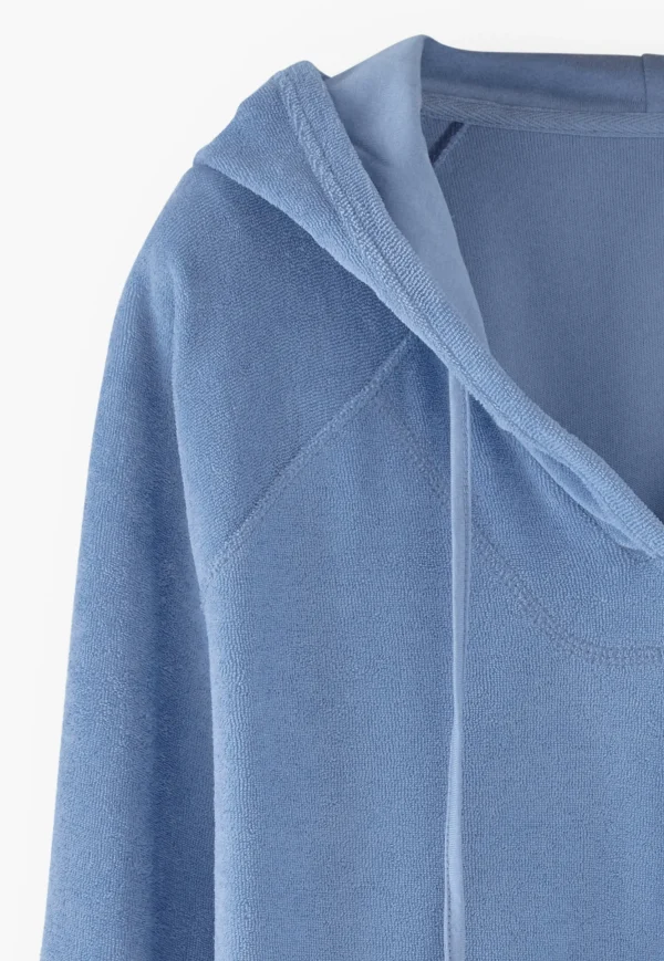 Women Wrap London Jersey Tops*Towelling Hooded Sweatshirt