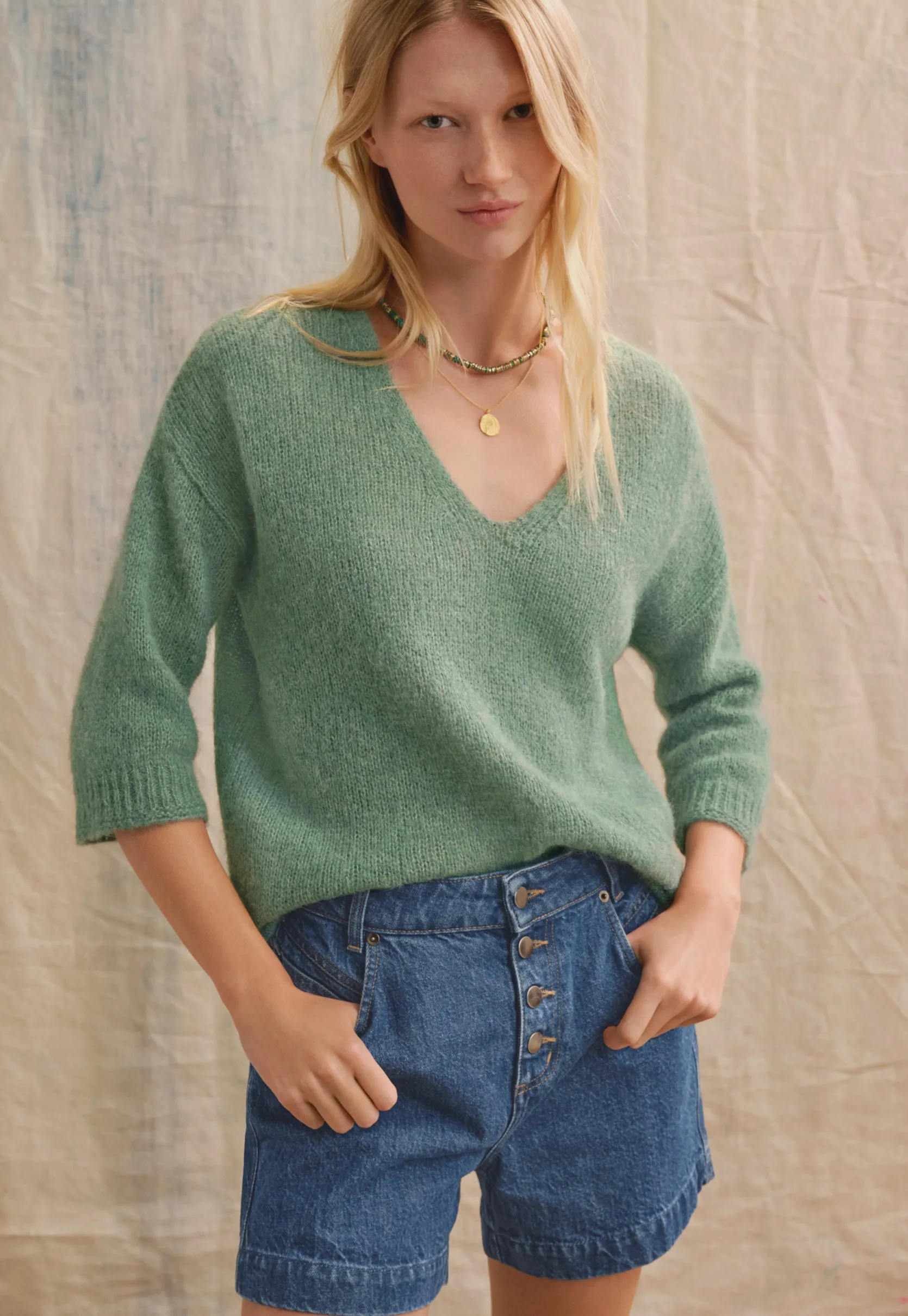 vneck_sweater_0.webp Women Wrap London Knitwear*V-Neck Sweater