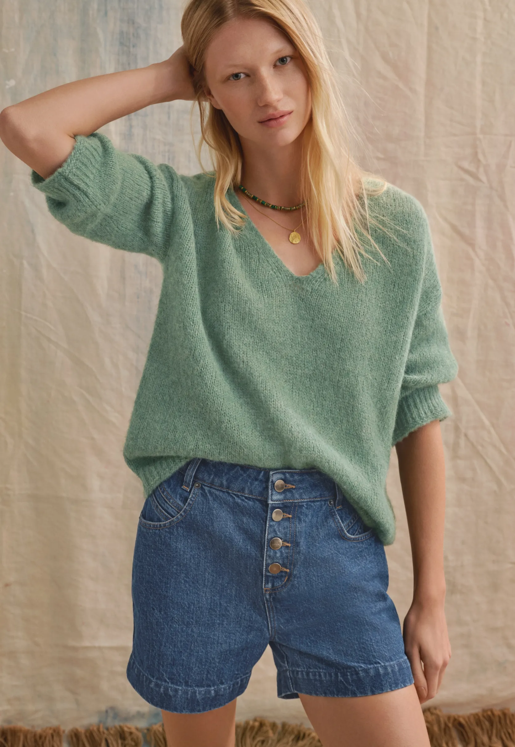 vneck_sweater_3.webp Women Wrap London Knitwear*V-Neck Sweater