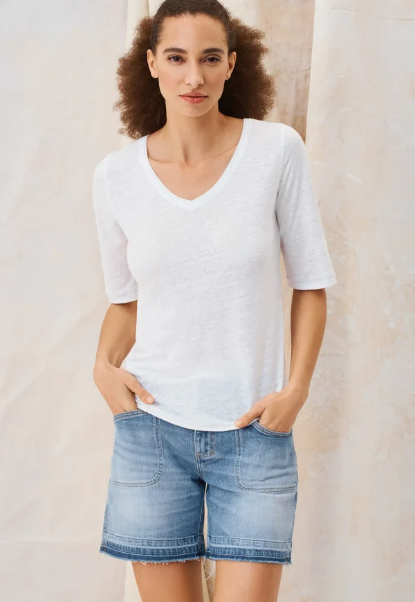 Women Wrap London Jersey Tops*V-Neck T-Shirt