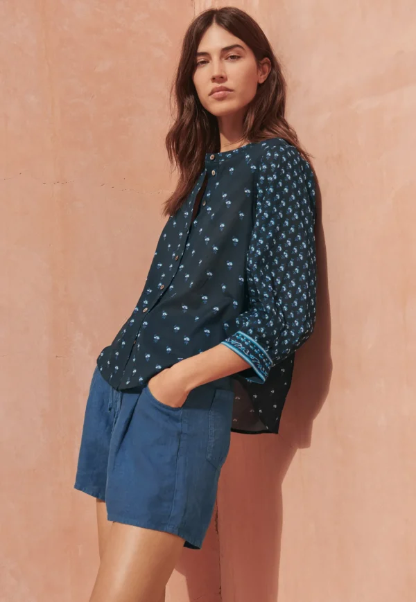 Women Wrap London Shirts & Tops*Woodblock-Printed Patchwork Shirt