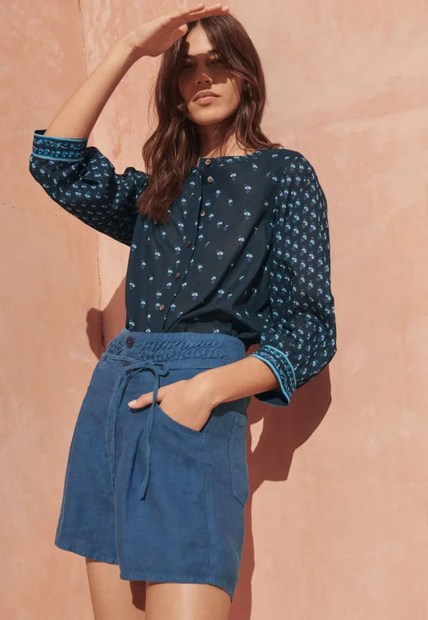 Women Wrap London Shirts & Tops*Woodblock-Printed Patchwork Shirt