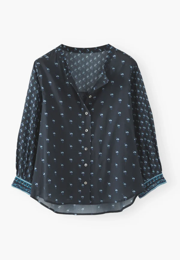 Women Wrap London Shirts & Tops*Woodblock-Printed Patchwork Shirt