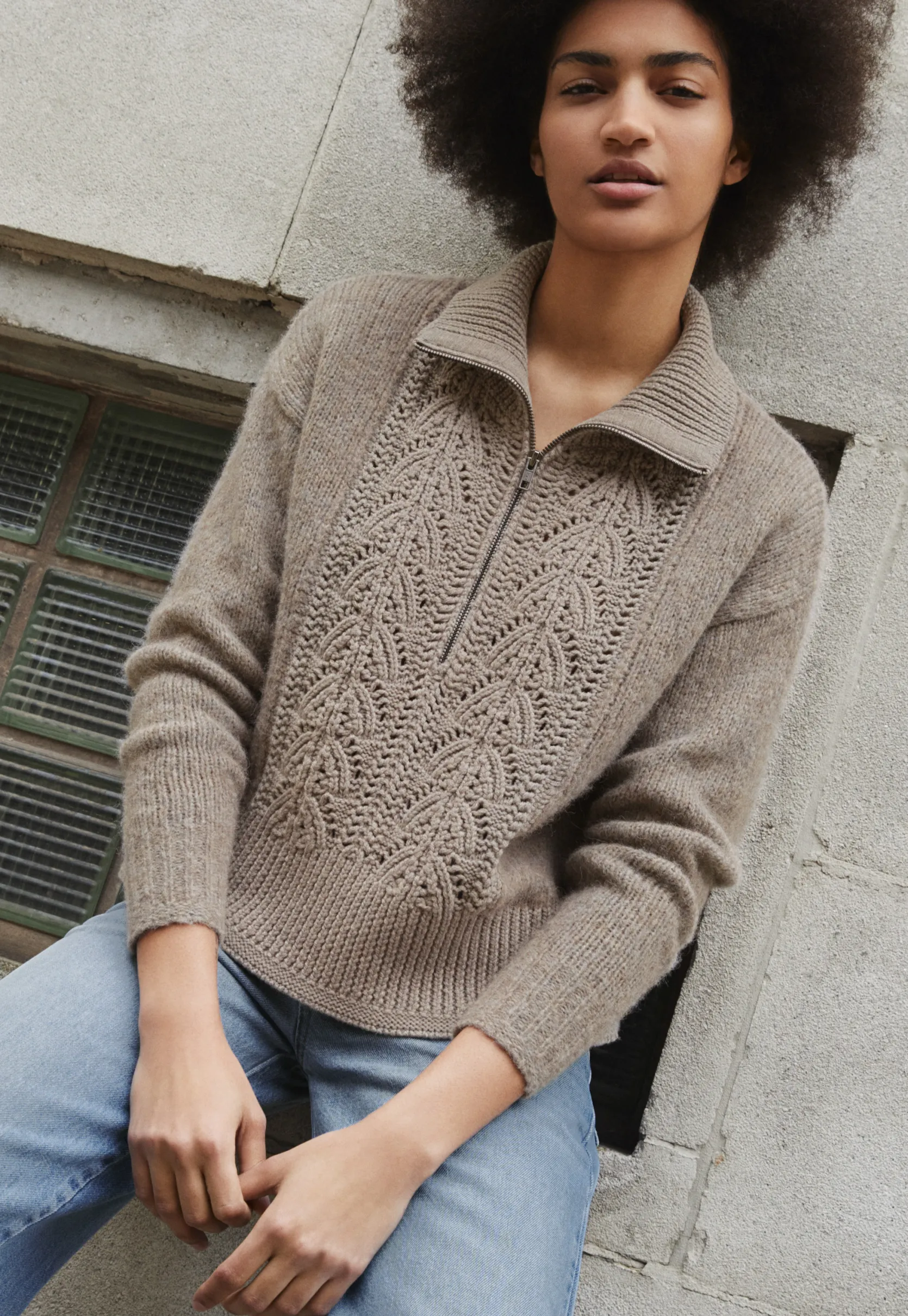 zipneck_sweater_0-1.webp Women Wrap London Knitwear*Zip-Neck Sweater