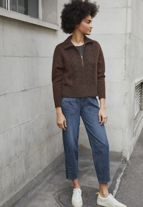 Women Wrap London Knitwear*Zip-Neck Sweater