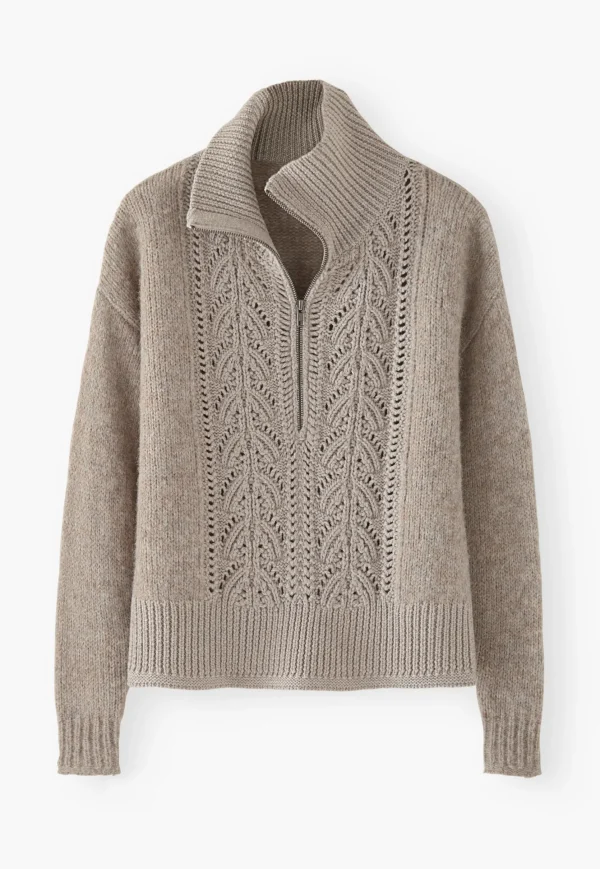 Women Wrap London Knitwear*Zip-Neck Sweater