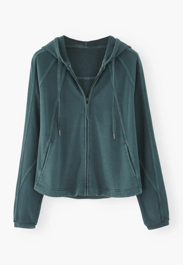 Women Wrap London Jersey Tops*Zip-Up Hoodie